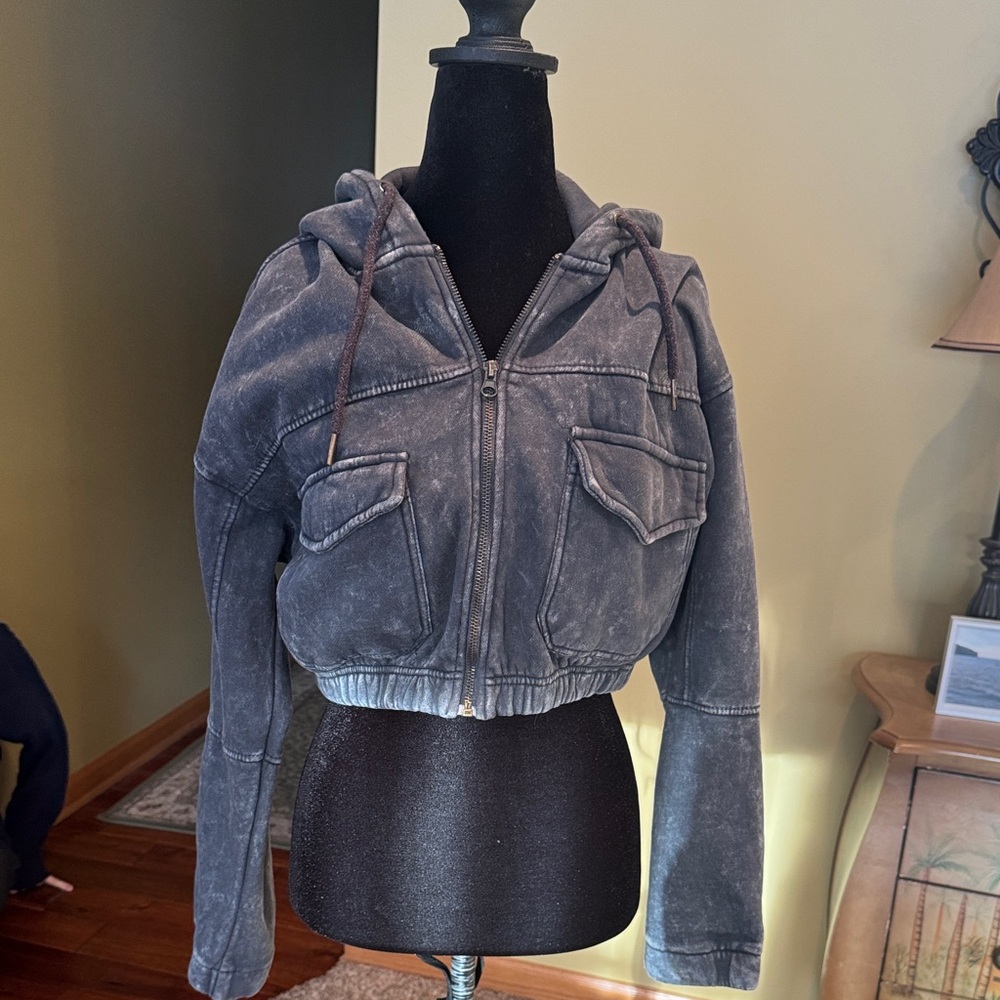 Women's Dark Gray Hooded Sweatshirt